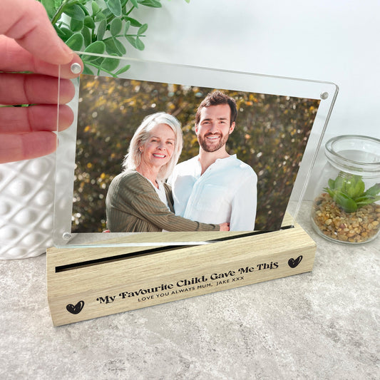 Personalised My Favourite Child Gave Me This Wooden Base 6x4" Photo Frame
