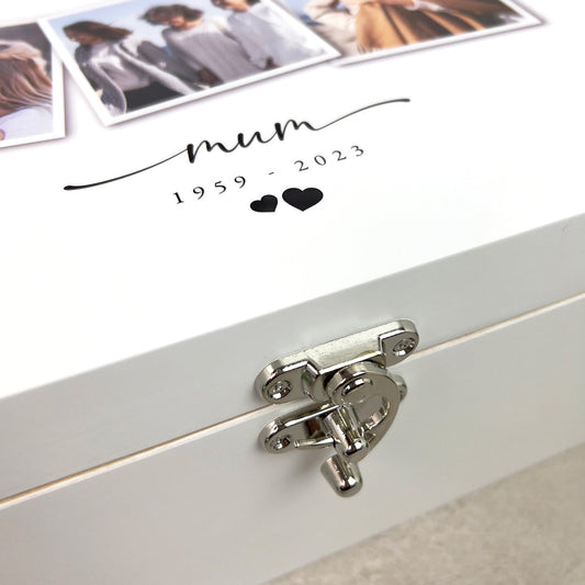 Personalised Memorial Photo White Keepsake Box - 3 Sizes