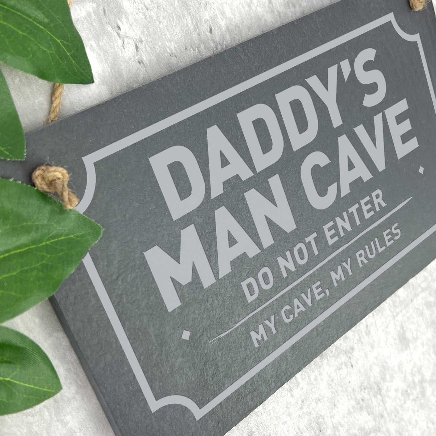 Personalised Any Message Slate Hanging Plaque 25 x 15cm