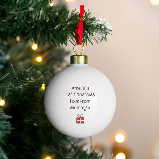 Personalised My 1st Xmas Teddy Bear Bauble