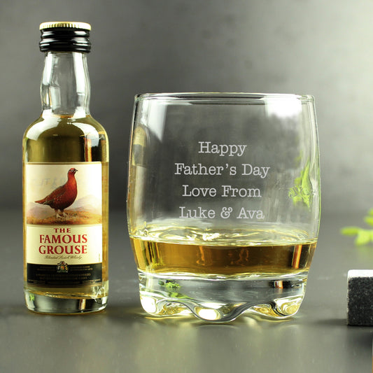 Personalised Free Text Tumbler and Grouse Miniature Set