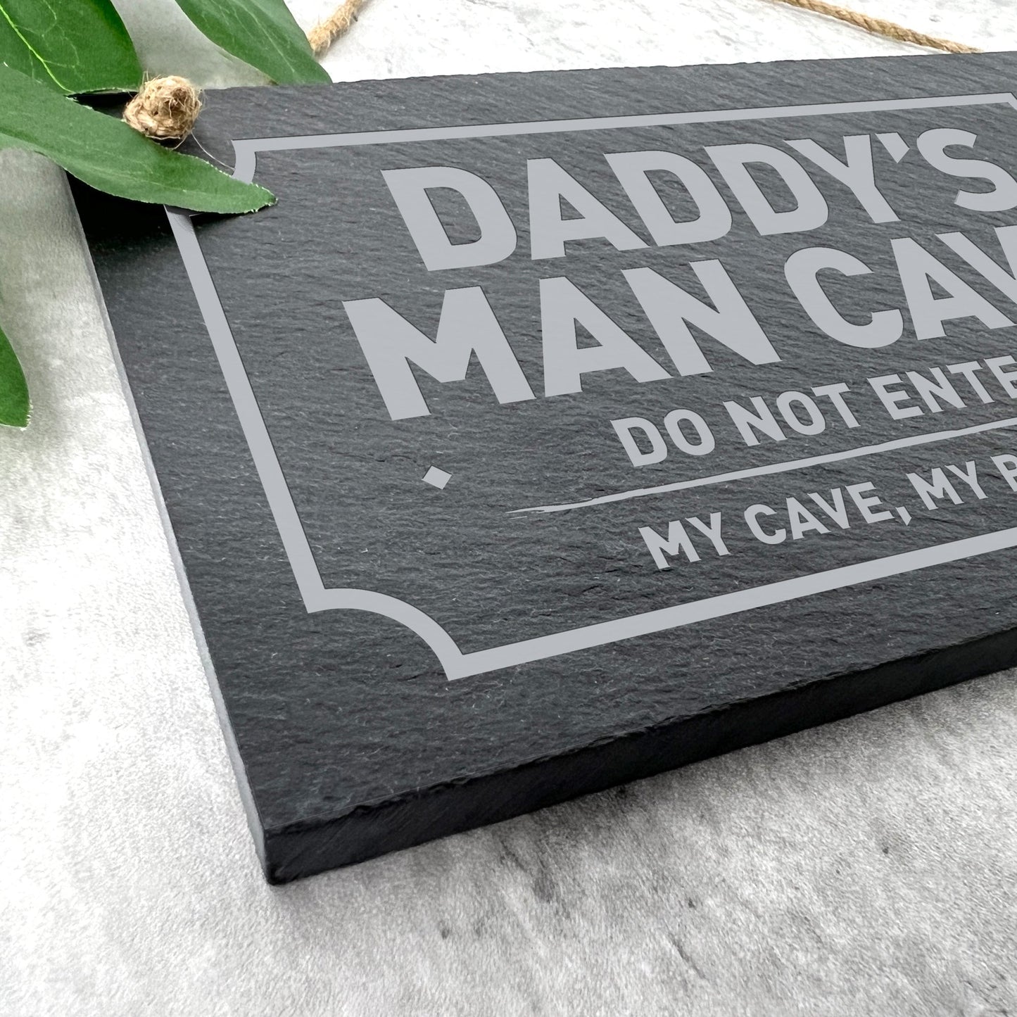 Personalised Any Message Slate Hanging Plaque 25 x 15cm
