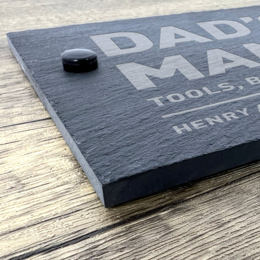 Personalised Dad's Man Cave Slate Wall Sign 25 x 15cm