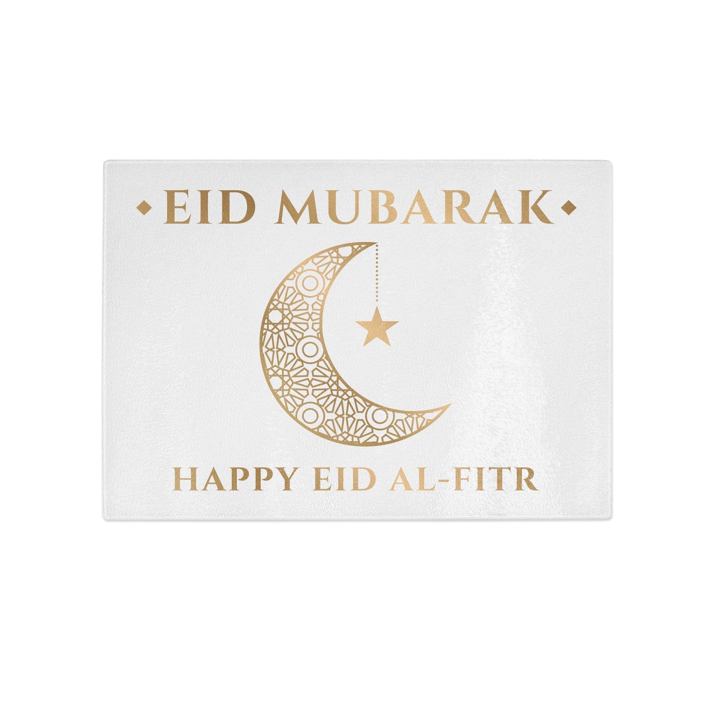 Eid Mubarak Large Glass Serving Board