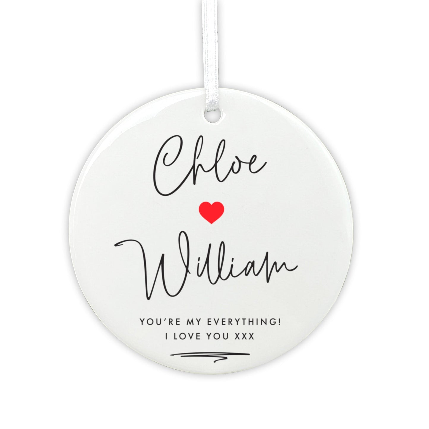 Couples Ceramic Disc Hanging Decoration + Gift Box