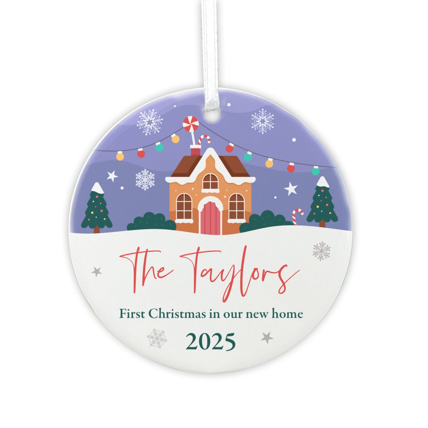 First Christmas New Home Ceramic Disc Hanging Decoration + Gift Box