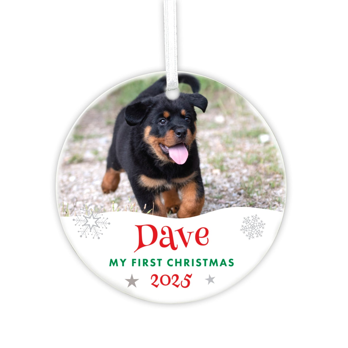 Pet Photo Ceramic Disc Hanging Decoration + Gift Box
