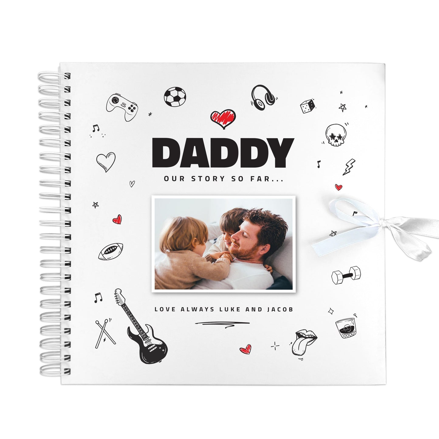 Personalised Any Message Doodle Sketch Design For Him Memory Book