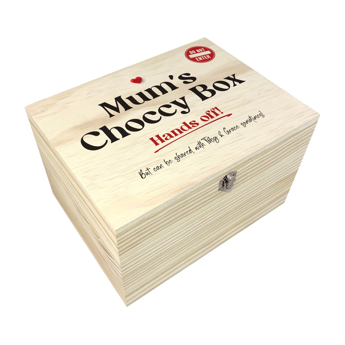 Personalised Snack/Choccy Box Pine Hamper Box - 5 Sizes (16cm | 20cm | 26cm | 30cm | 36cm)