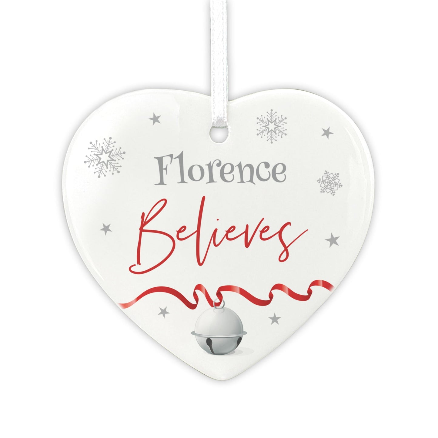 "Believes" Ceramic Heart Hanging Decoration + Gift Box