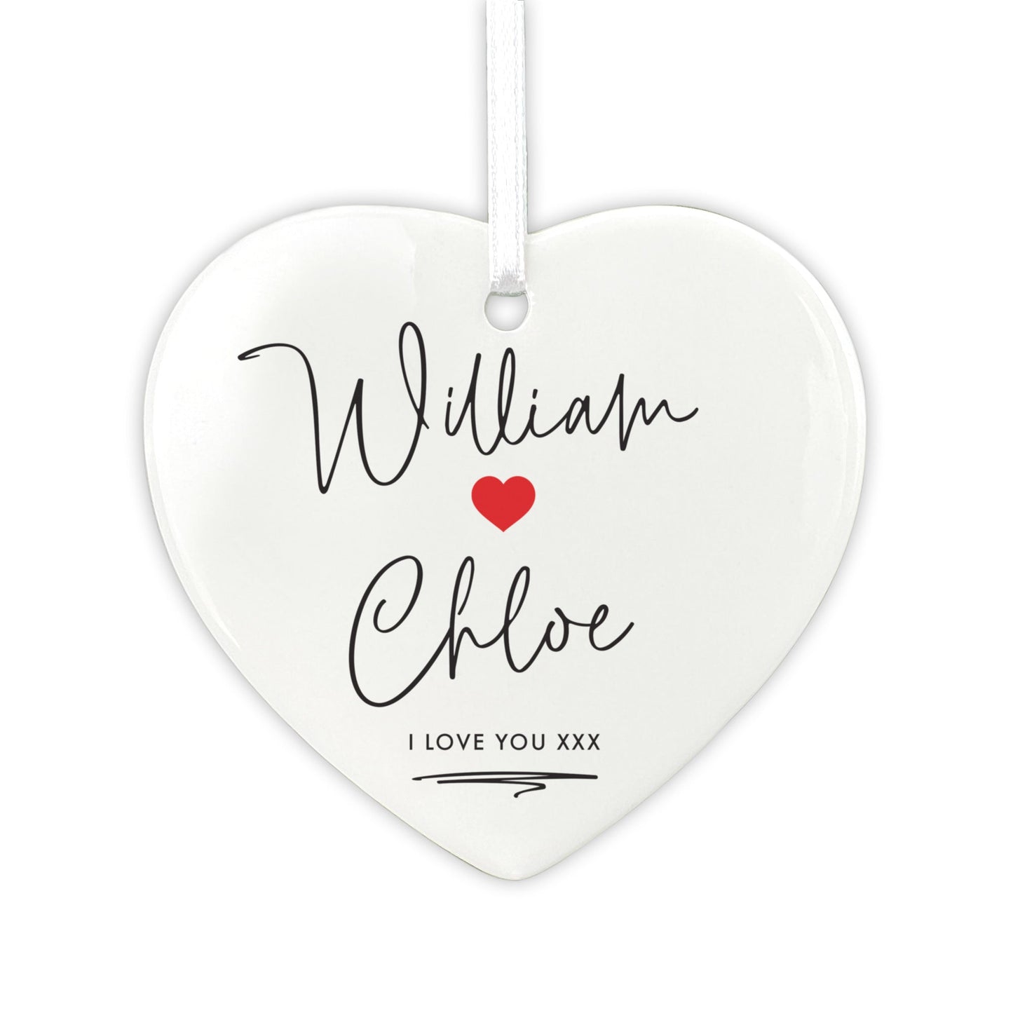Couples Ceramic Heart Hanging Decoration + Gift Box