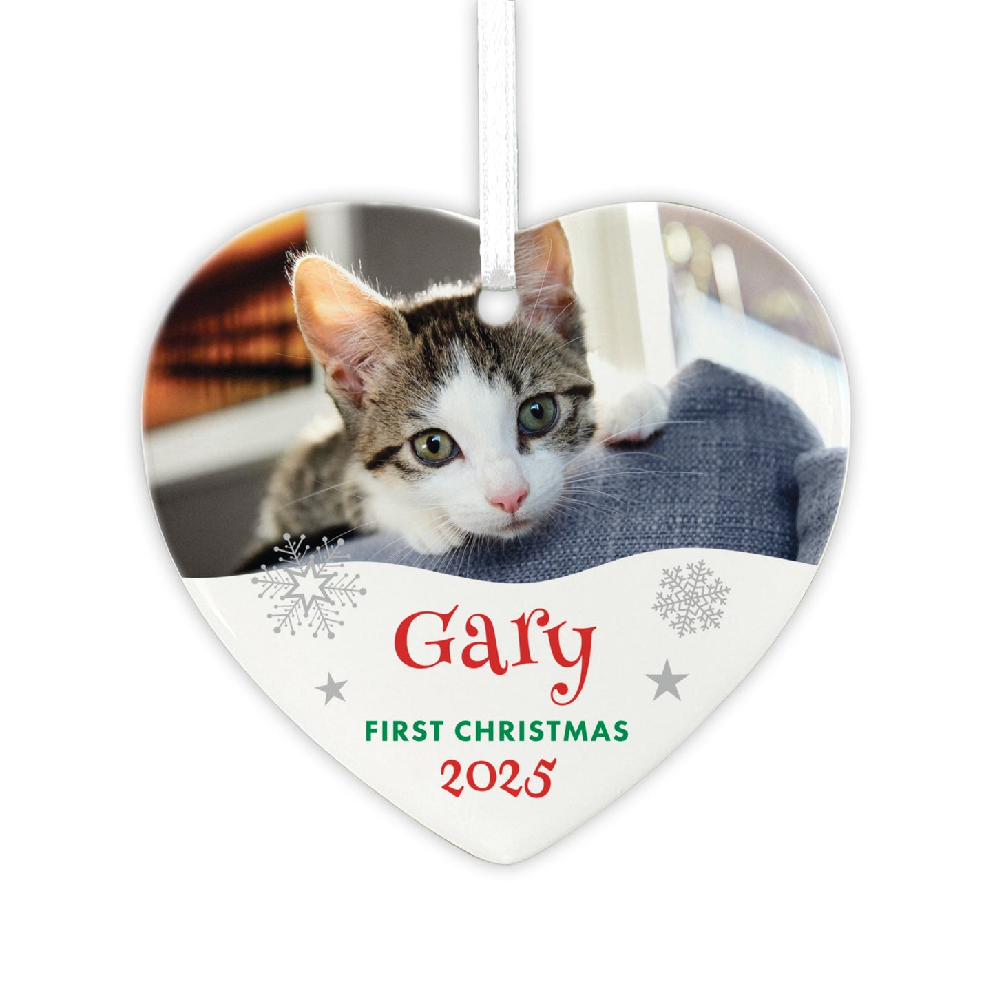 Pet Photo Ceramic Heart Hanging Decoration + Gift Box