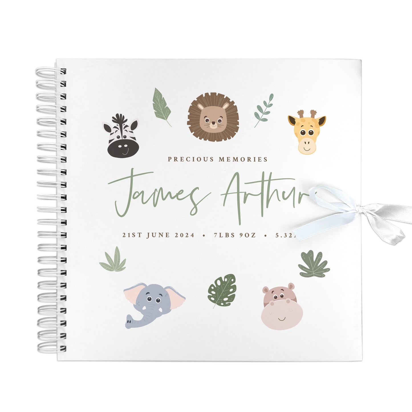 Personalised Jungle New Baby Scrapbook