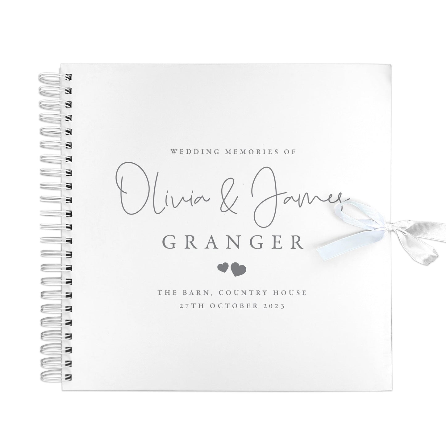 Personalised Wedding Script Text Memory Scrapbook / Guest Book