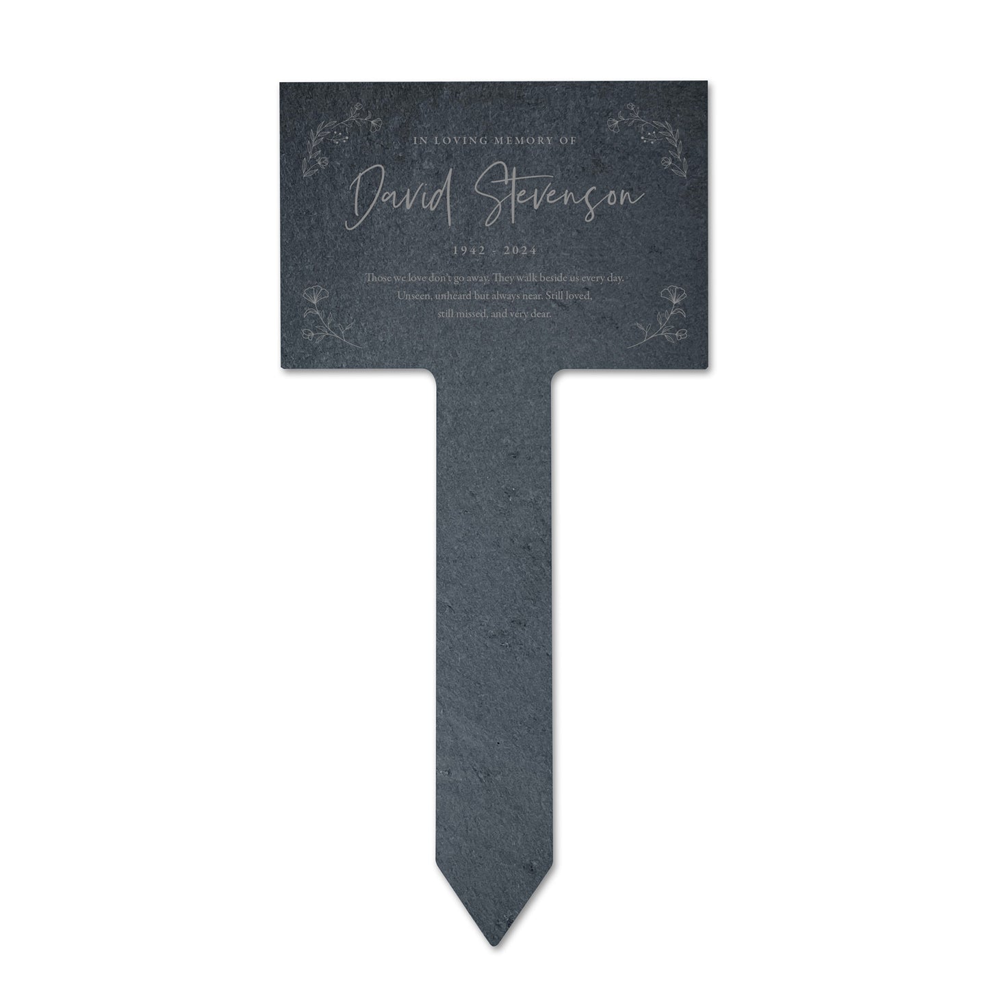 Personalised engraved Large Wreath Memorial Slate Plant Marker