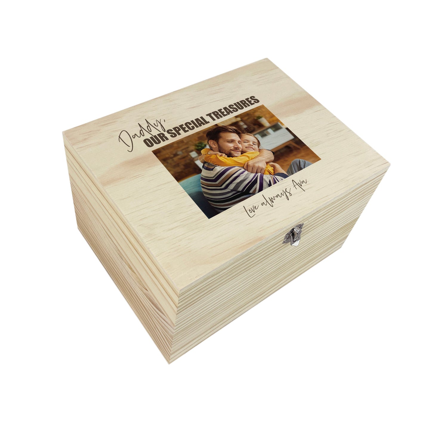 Personalised Our Special Treasures Pine Photo Memory Box - 5 Sizes