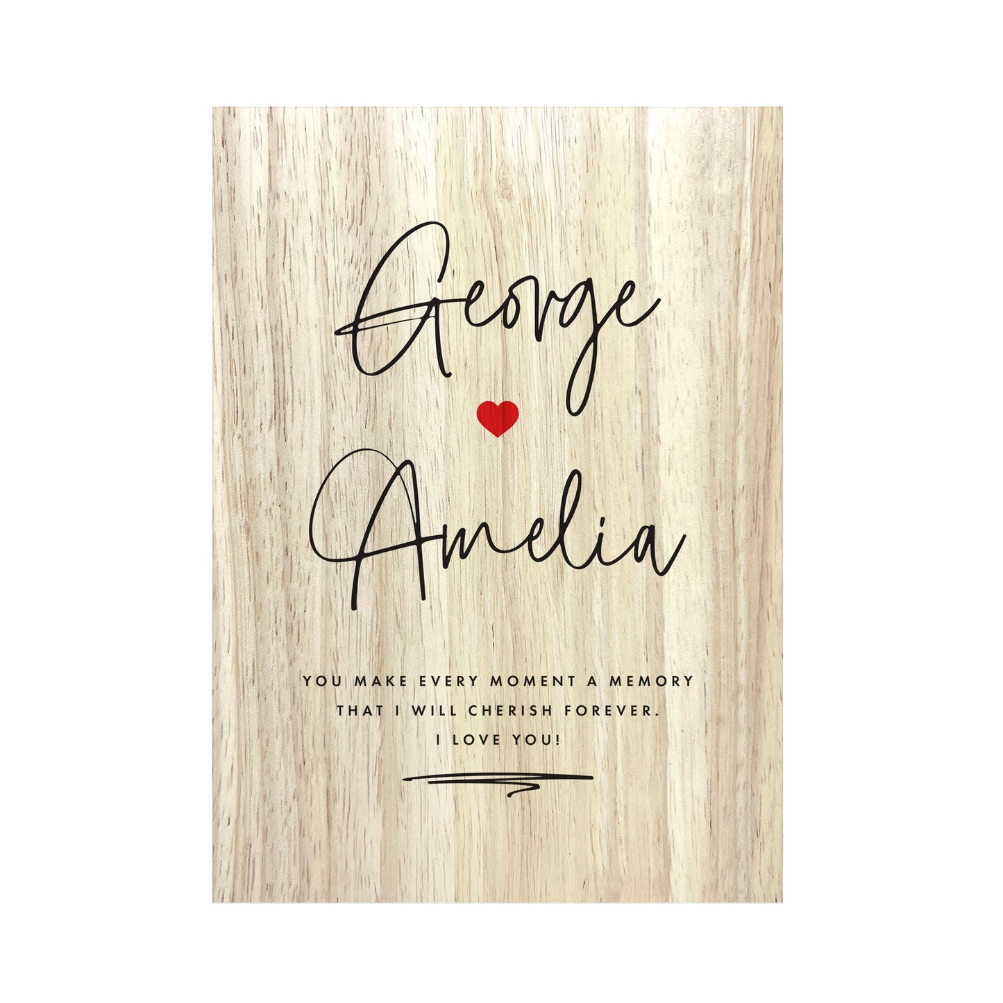 Personalised Couples Names Giant Wooden Block (21cm x 15cm)