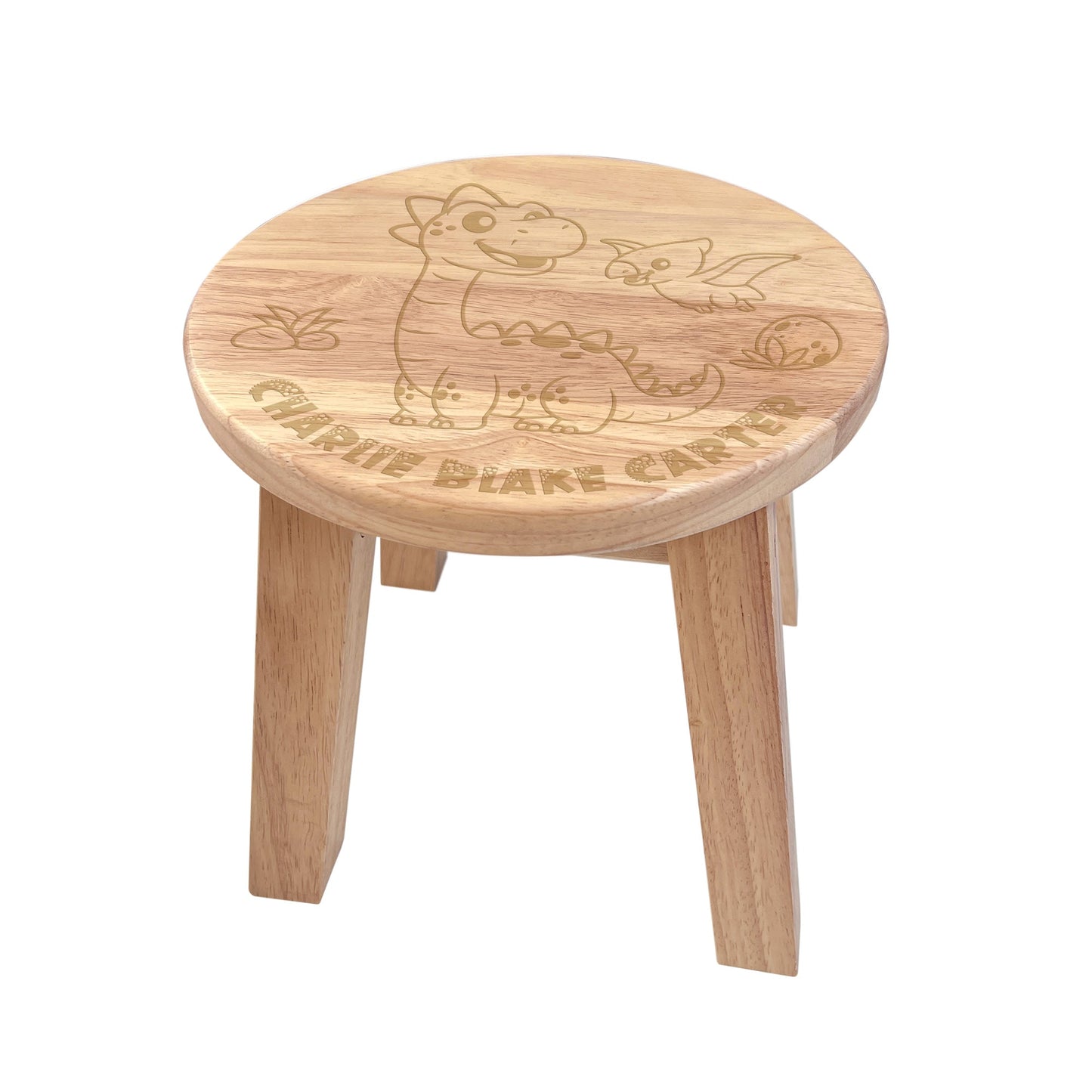 Personalised Wooden Dinosaur Toddler Step Stool | Nursery Decor & First Birthday Gift