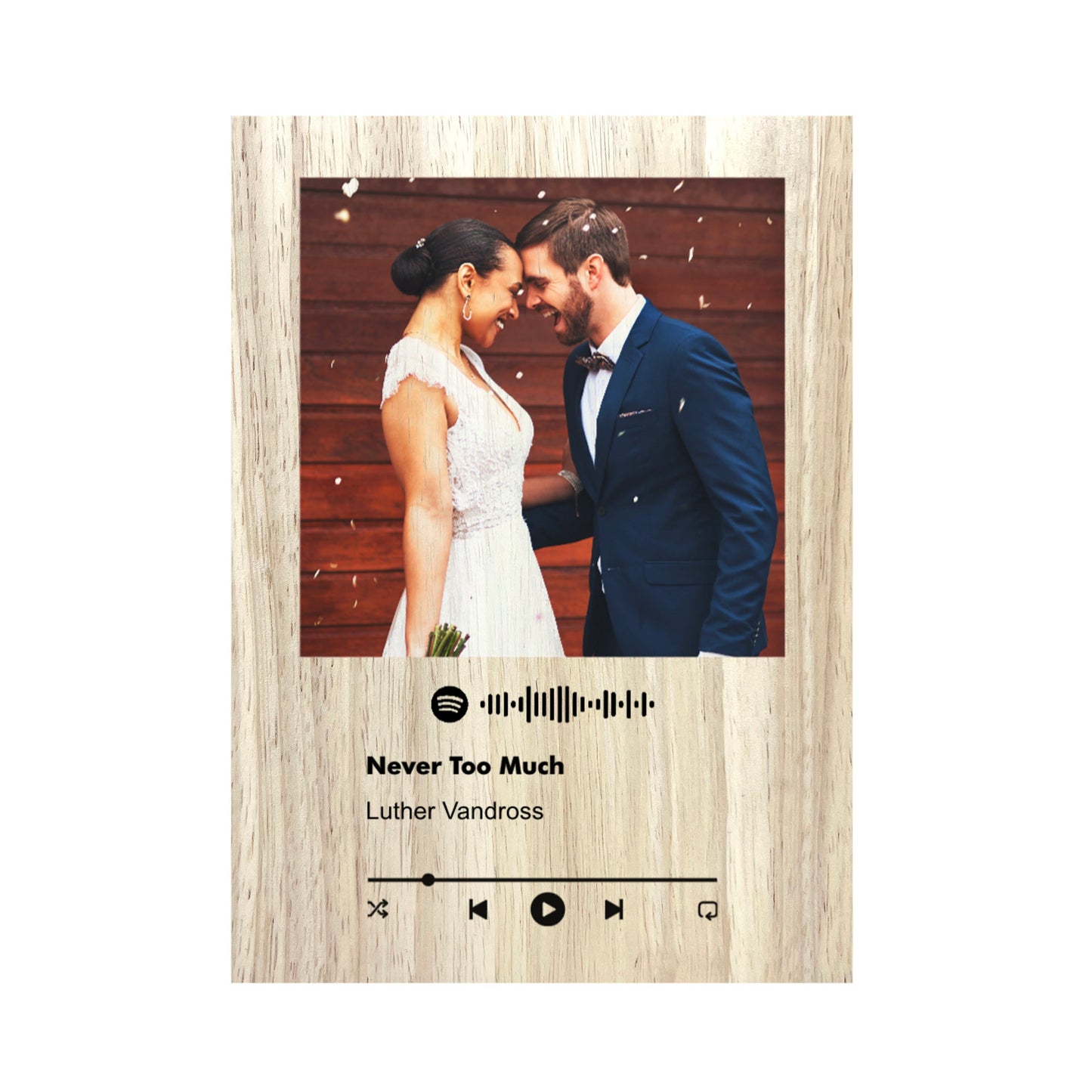 Personalised Freestanding Our Song Photo Giant Wooden Block (21cm x 15cm)