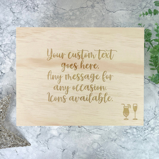 Personalised Free Text Engraved Keepsake Box - 5 Sizes (16cm | 20cm | 26cm | 30cm | 36cm)