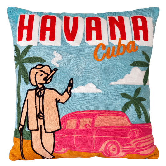 Havana Cuba Needlepoint Pillow