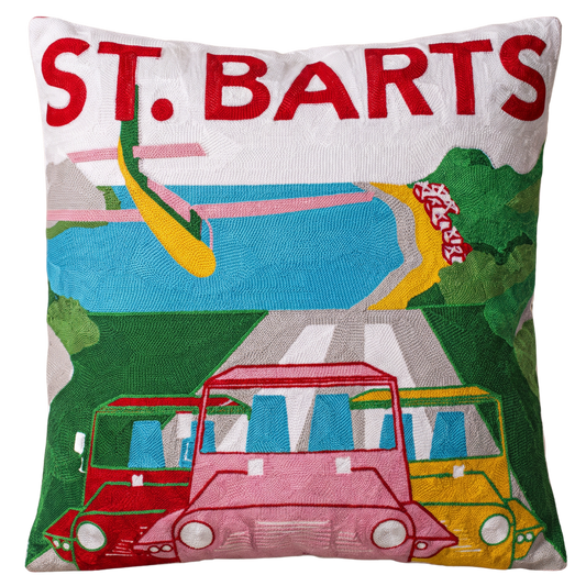 St. Barts Tropical Needlepoint Pillow