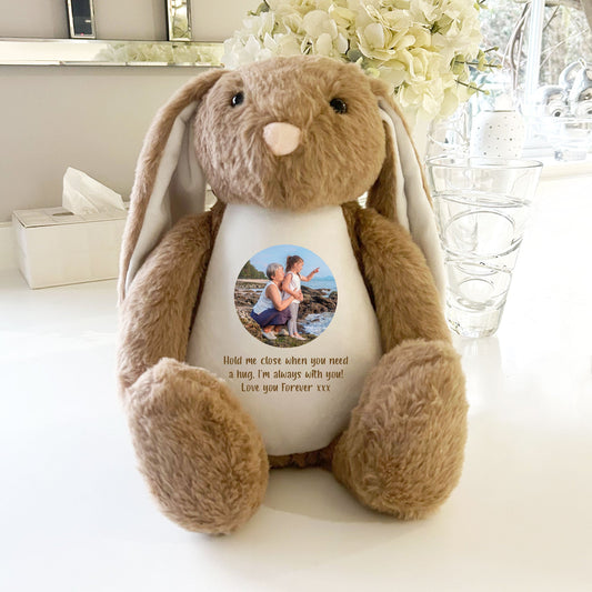 Personalised Photo Ashes Keepsake Memory Bunny - Brown