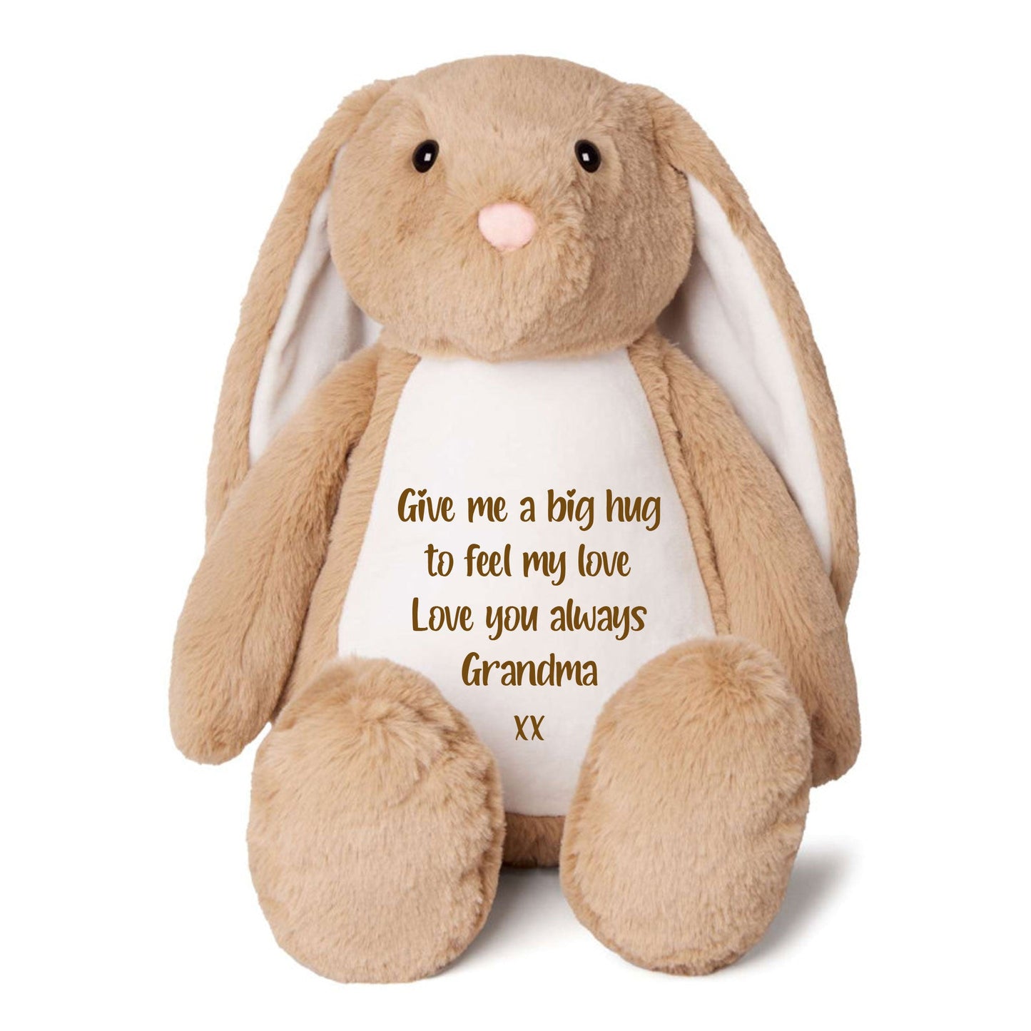 Personalised Comfort Bunny - Grey, Cream, Brown