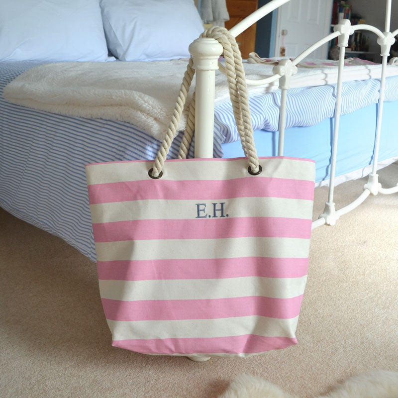 Personalised Embroidered Nautical Beach Bag - Ideal For Holiday or Shopping Bag