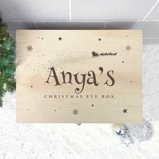 Personalised Santa Sleigh Christmas Eve Box - 5 Sizes