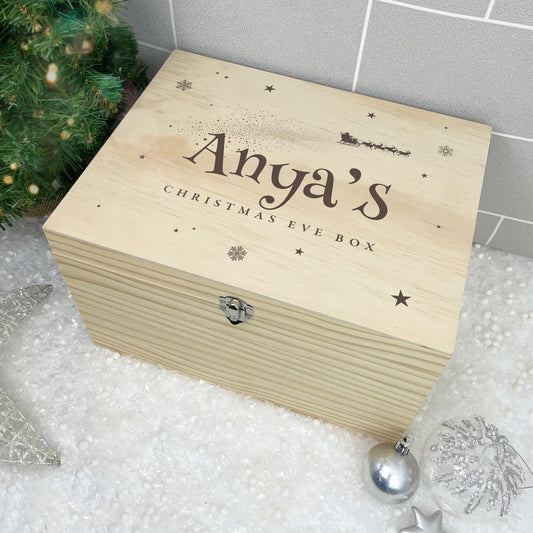 Personalised Santa Sleigh Christmas Eve Box - 5 Sizes