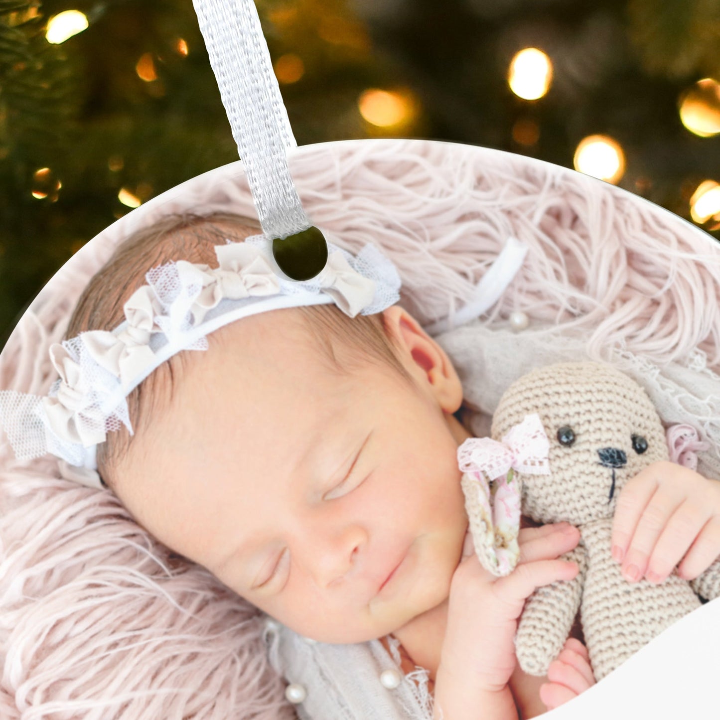 My First Christmas Photo Ceramic Disc Hanging Decoration + Gift Box