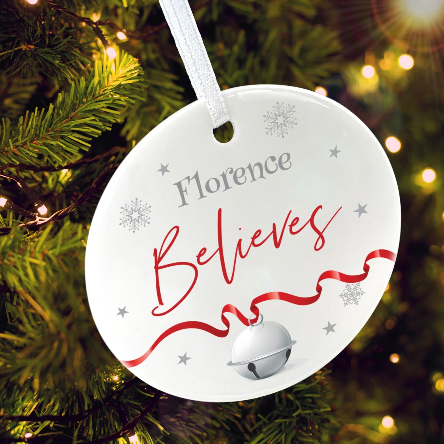 "Believes" Ceramic Disc Hanging Decoration + Gift Box