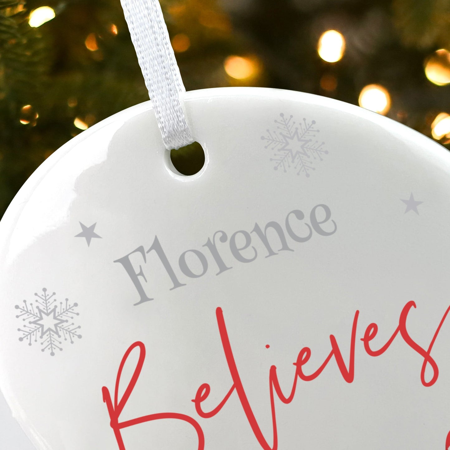 "Believes" Ceramic Disc Hanging Decoration + Gift Box