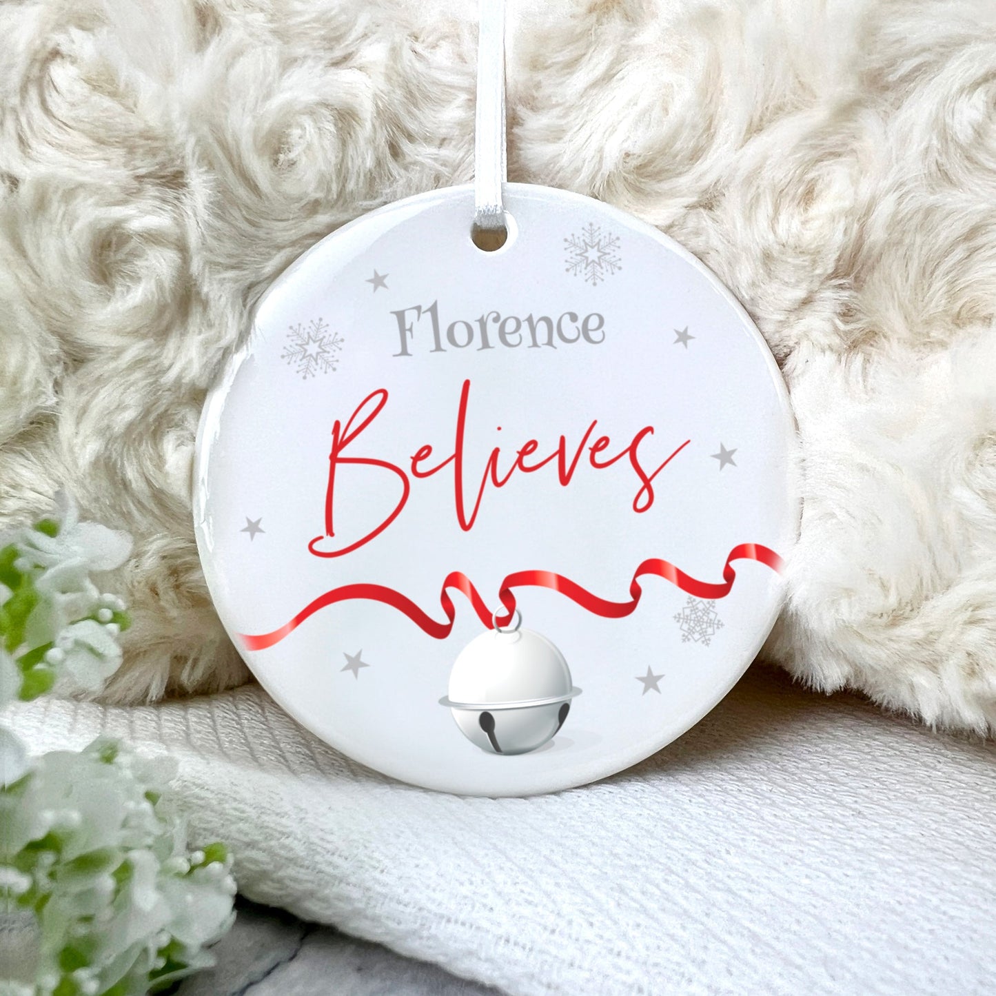 "Believes" Ceramic Disc Hanging Decoration + Gift Box
