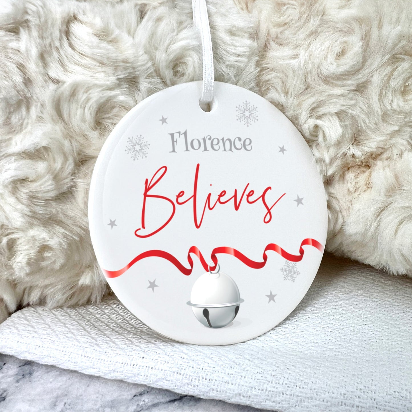 "Believes" Ceramic Disc Hanging Decoration + Gift Box