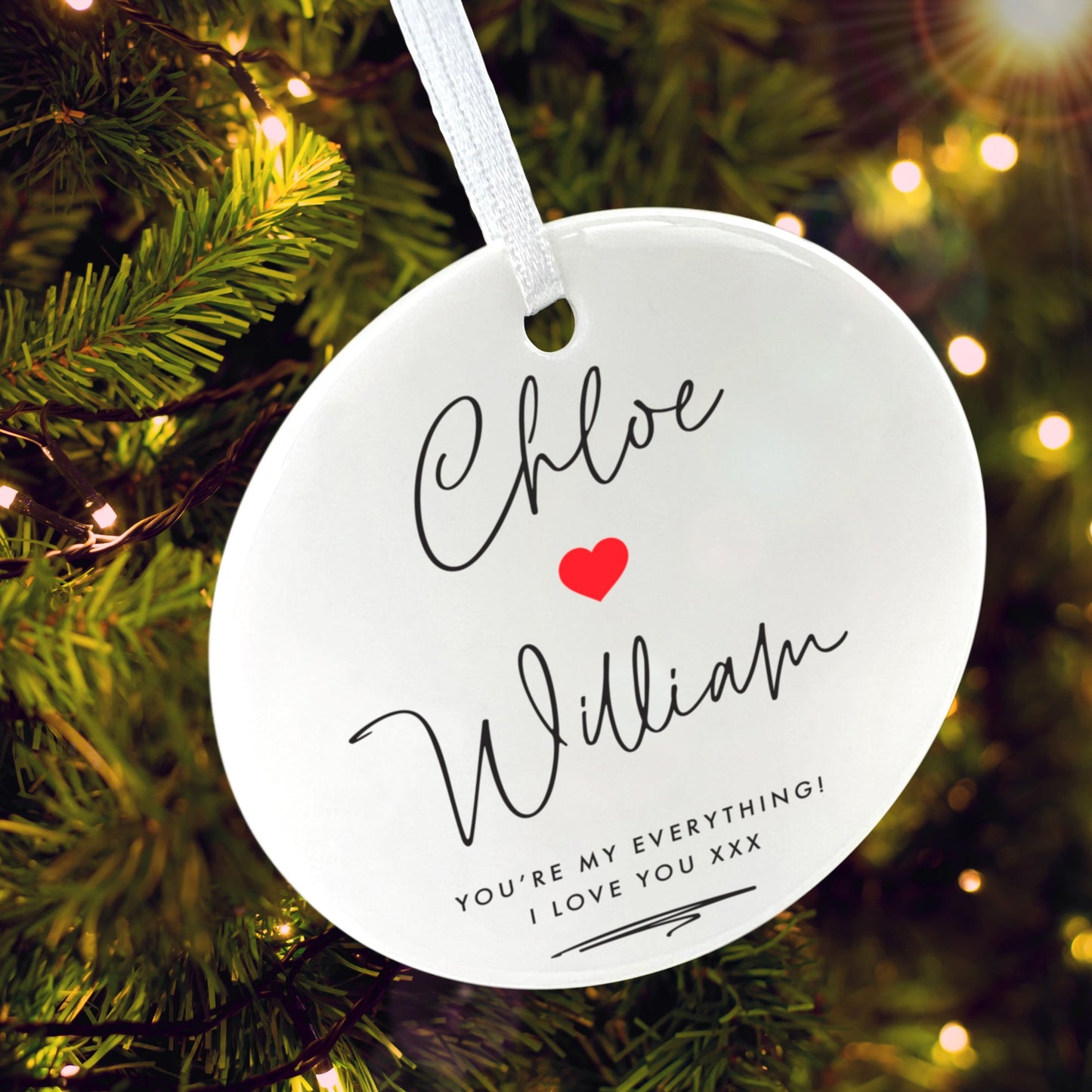 Couples Ceramic Disc Hanging Decoration + Gift Box