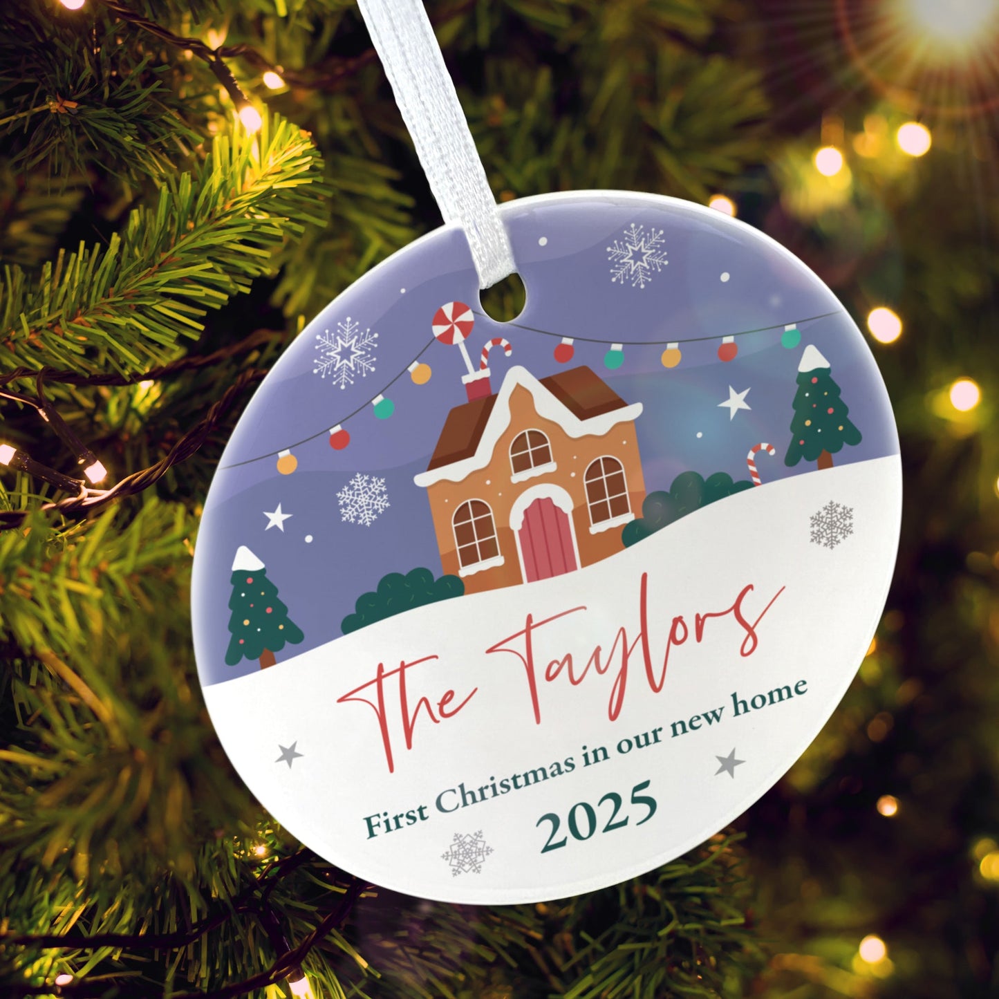 First Christmas New Home Ceramic Disc Hanging Decoration + Gift Box