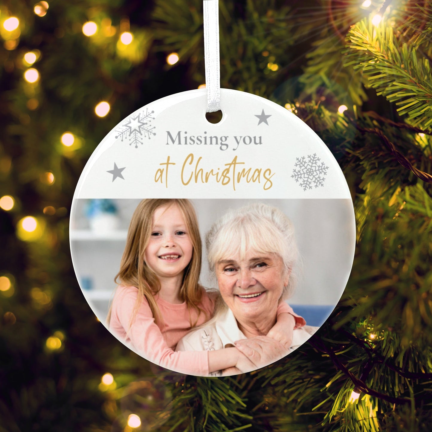 Memorial Photo Ceramic Disc Hanging Decoration + Gift Box