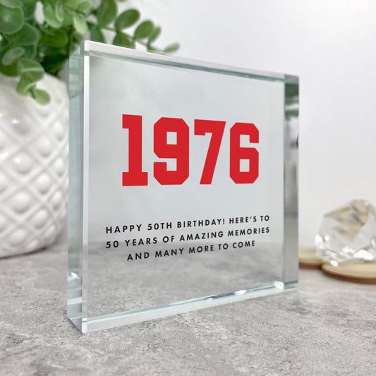 Personalised Year Milestone Crystal Token | Birthday or Anniversary Gift
