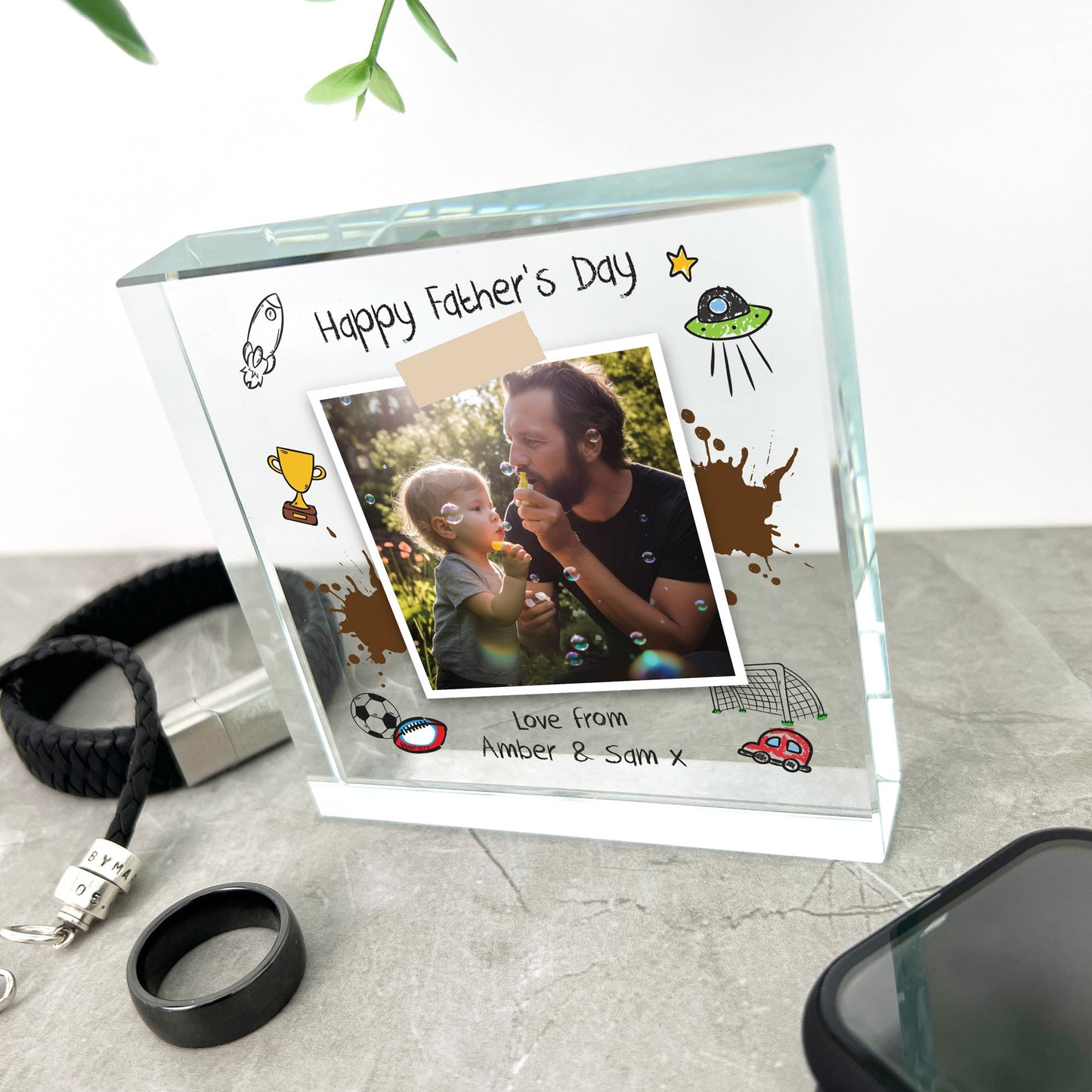 Personalised 'Our Adventures' From the Kids/Grandkids Crystal Token