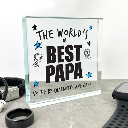 Personalised The World's Best Dad Crystal Token