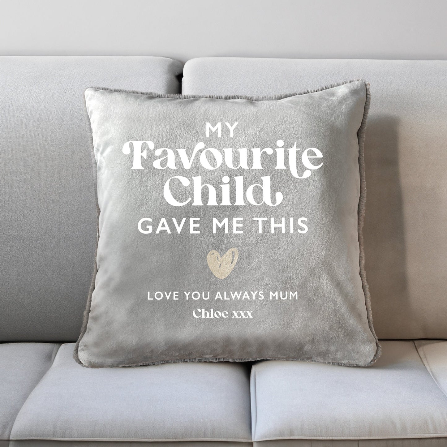Personalised My Favourite Child Gave Me This Faux Fur Cuddle Cushion