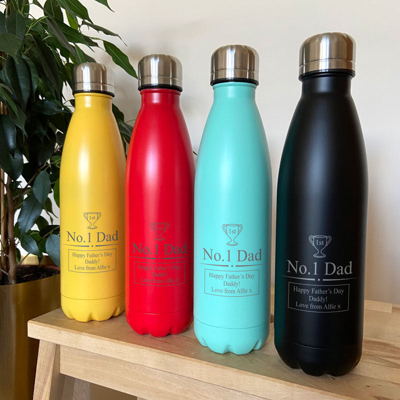 Personalised Water Bottles 500ml Number 1 Dad