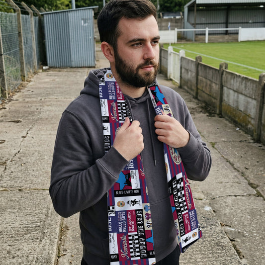 Newcastle History Montage - Knitted Eyelet Football Scarf