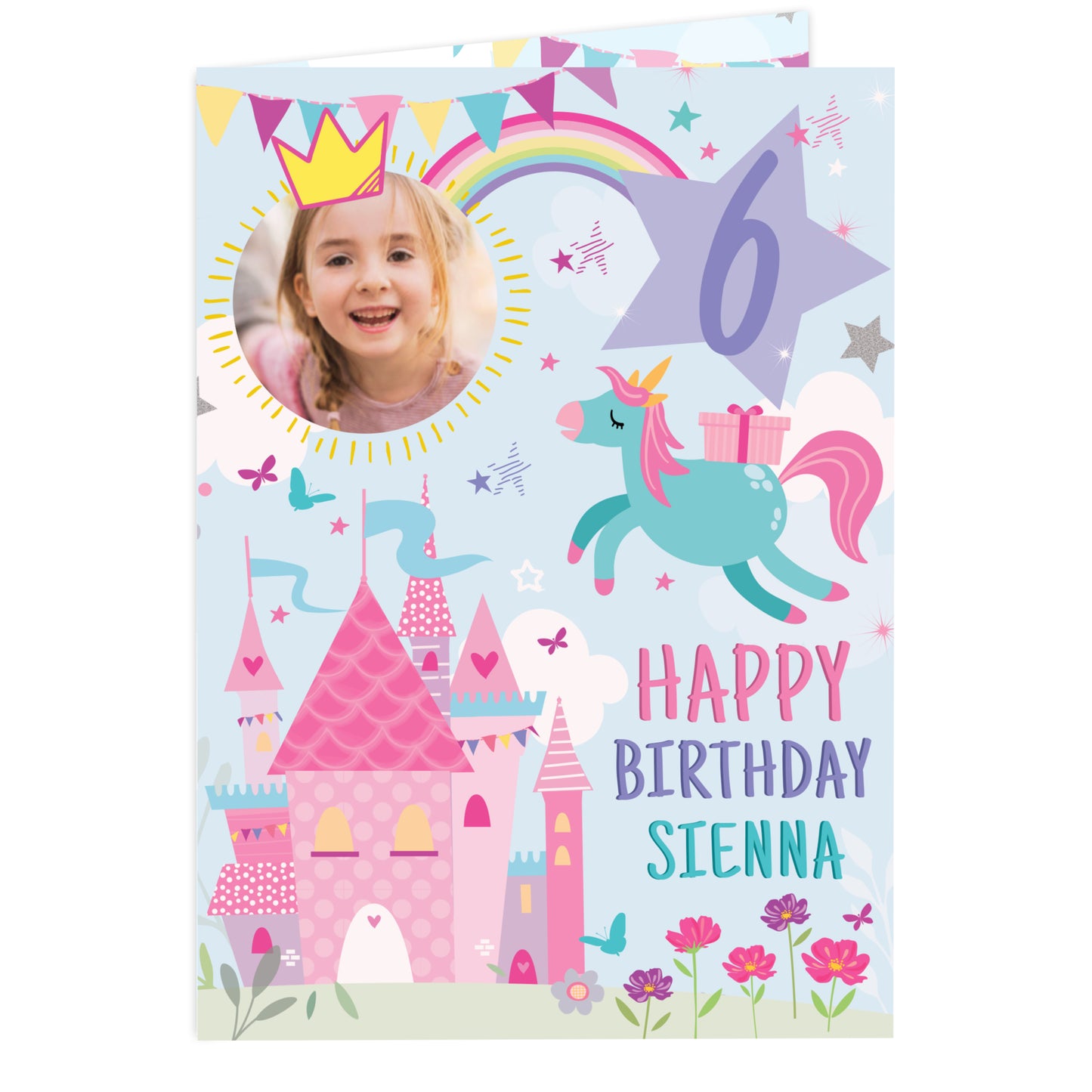 Personalised Photo Upload Princess Birthday Card