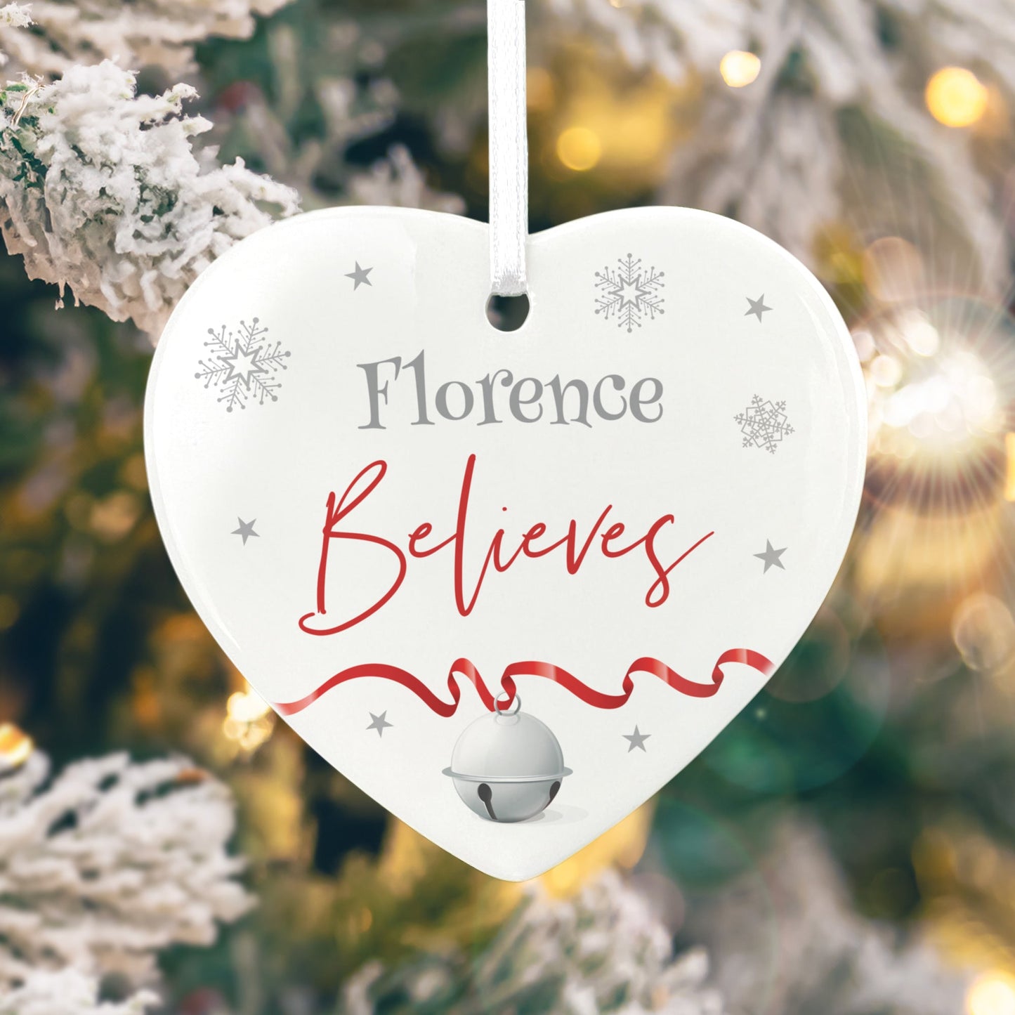 "Believes" Ceramic Heart Hanging Decoration + Gift Box