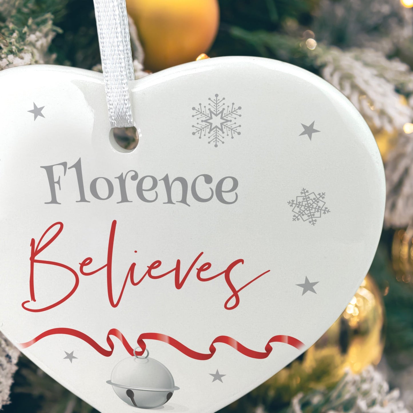 "Believes" Ceramic Heart Hanging Decoration + Gift Box