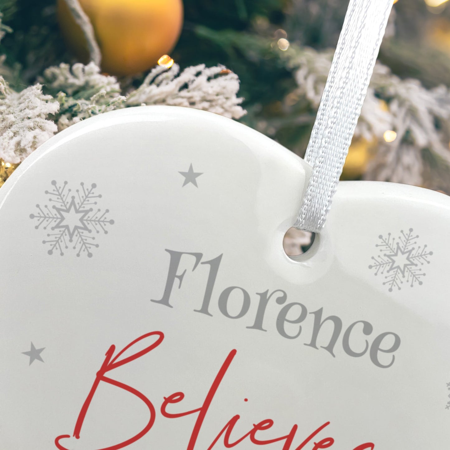 "Believes" Ceramic Heart Hanging Decoration + Gift Box