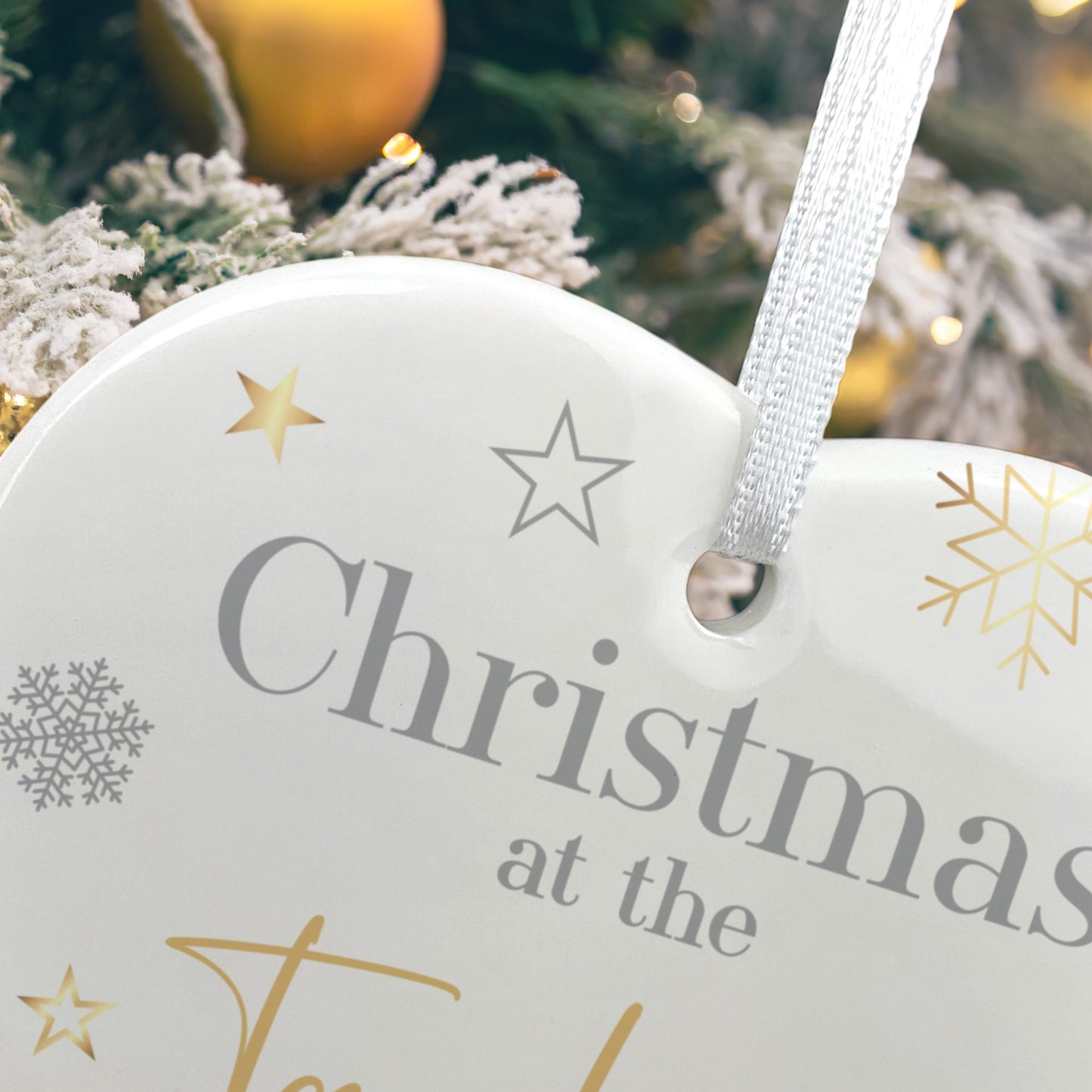 Family Christmas Ceramic Heart Hanging Decoration + Gift Box